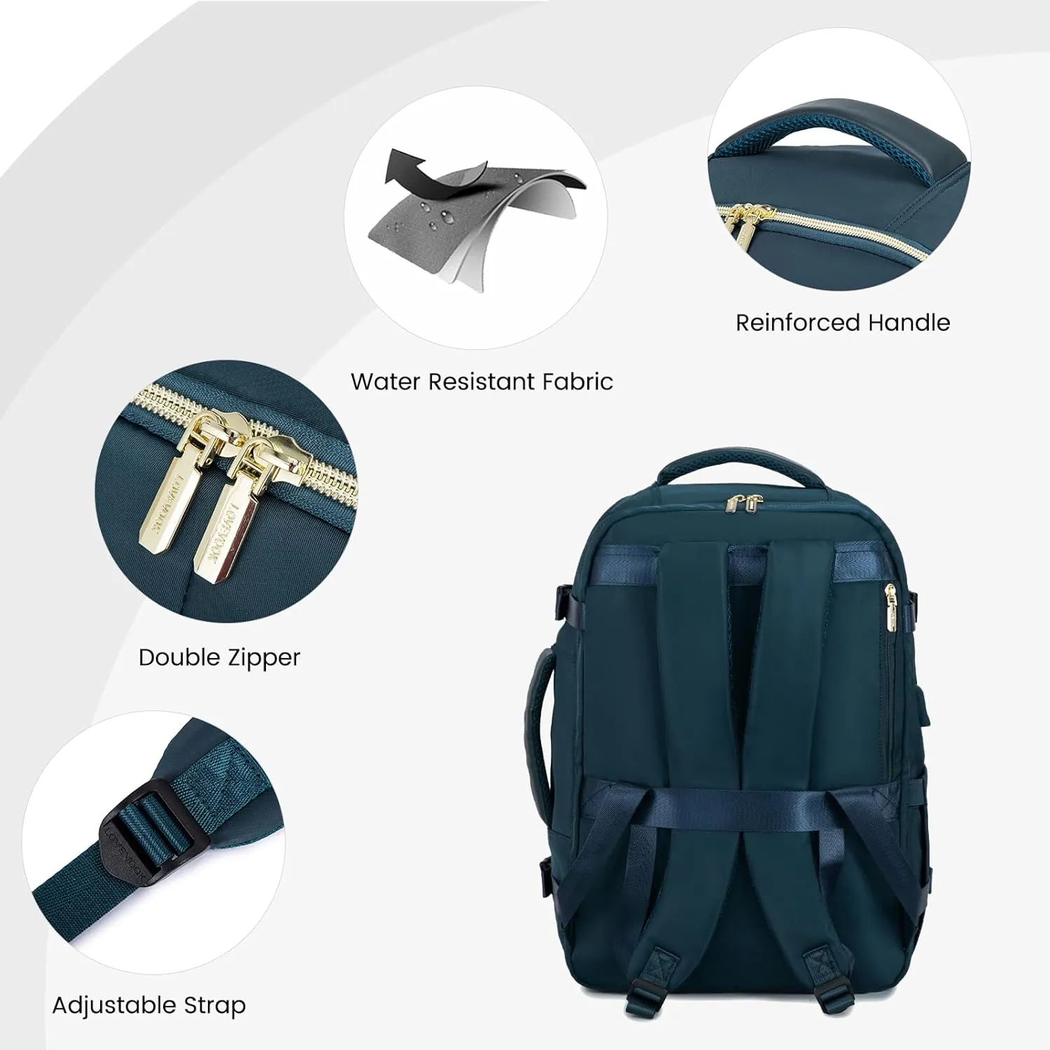 LOVEVOOK Travel Backpack for Women & Men, 45L Carry On Backpack, Personal Item Bag with 3 Packing Cubes, Business Weekender Overnight Luggage Daypack, Fits 18 Inch Laptop, Blue