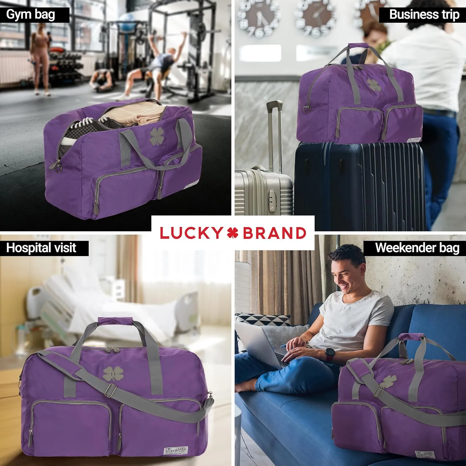Lucky Travel Duffel Bags 115L, Gym Bag, Travel Bag & Large Duffle Bag for Men, Foldable Overnight Weekender Bags for Women & Men with Adjustable Shoulder Strap,