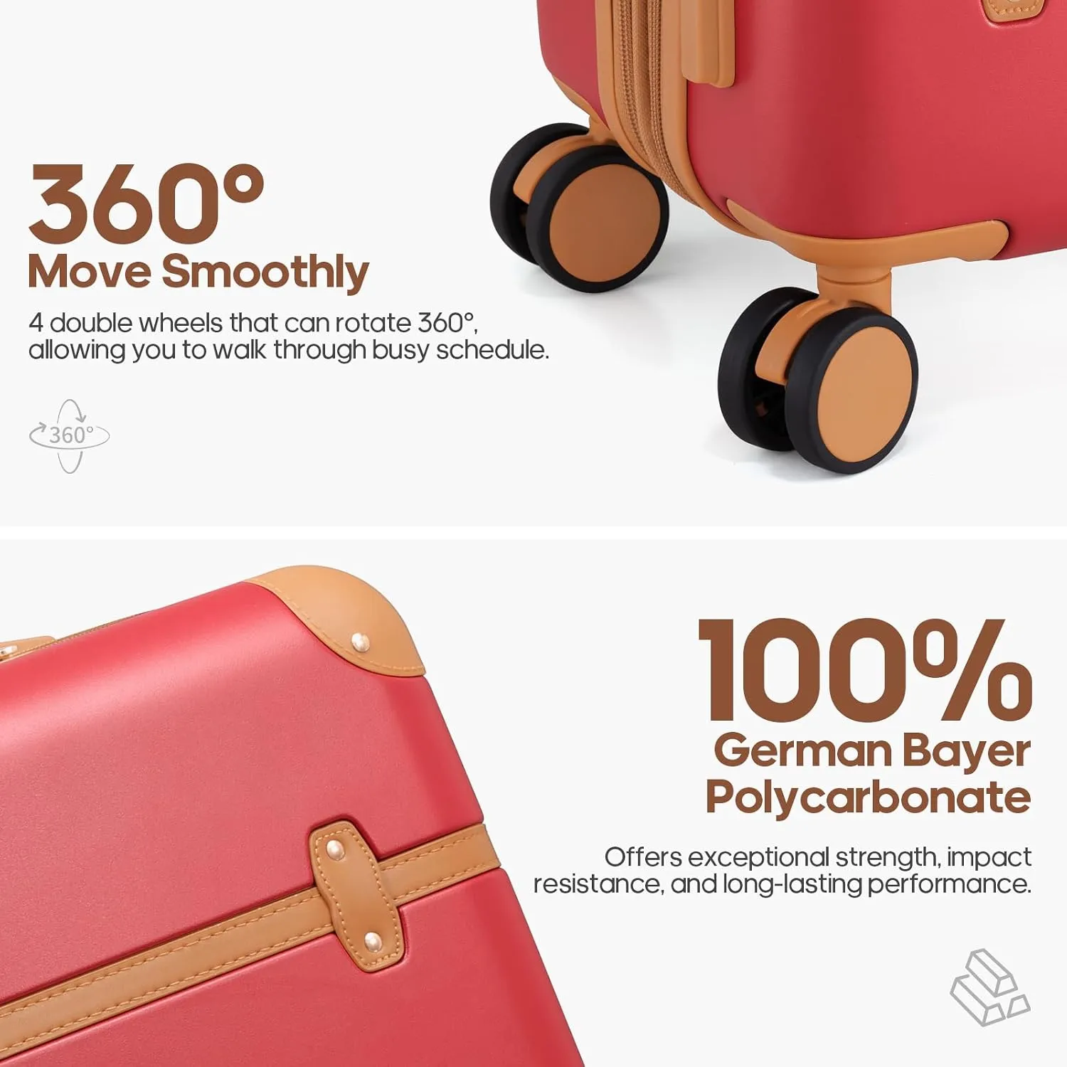 Luggage Sets 3 Piece, Expandable 100% PC Hardshell Suitcase with Spinner Wheels, 20in Suitcase Set with TSA Lock for Women, Carry On Luggage with Travel Backpack