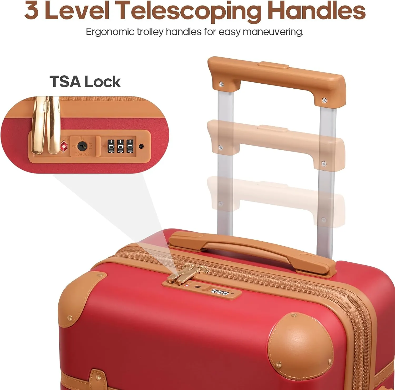 Luggage Sets 3 Piece, Expandable 100% PC Hardshell Suitcase with Spinner Wheels, 20in Suitcase Set with TSA Lock for Women, Carry On Luggage with Travel Backpack