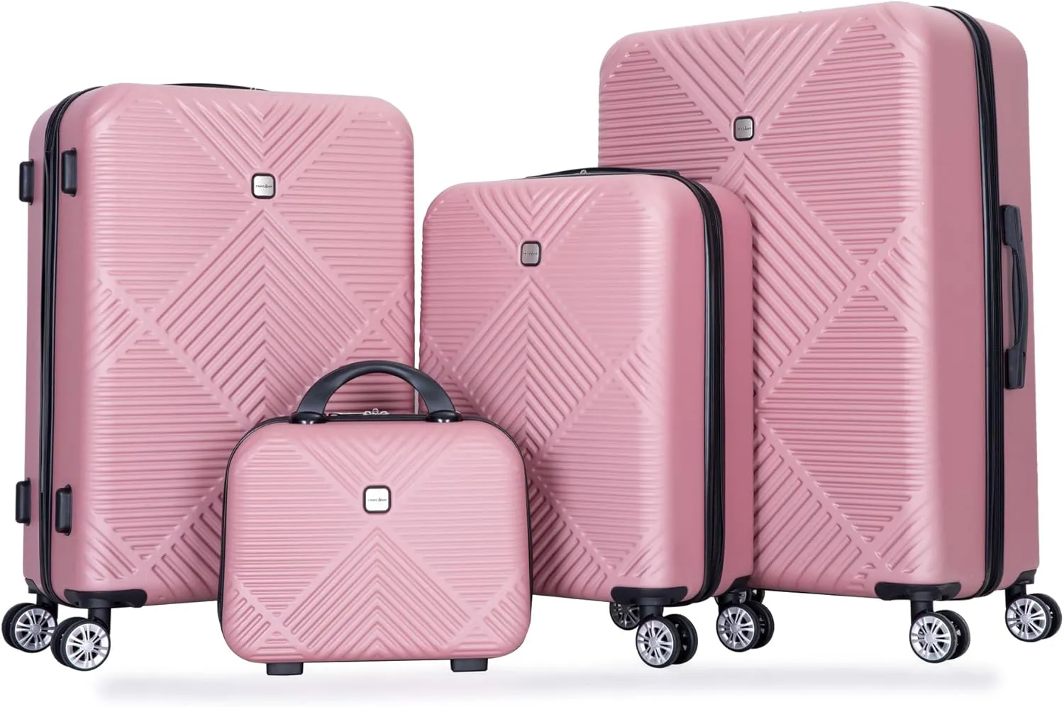 Luggage Sets 4 Piece Suitcase Set ABS Lightweight Carry On Luggage with Spinner Wheels, Hardside Suitcases Durable Luggage Hardside (14/20/24/28) Pink