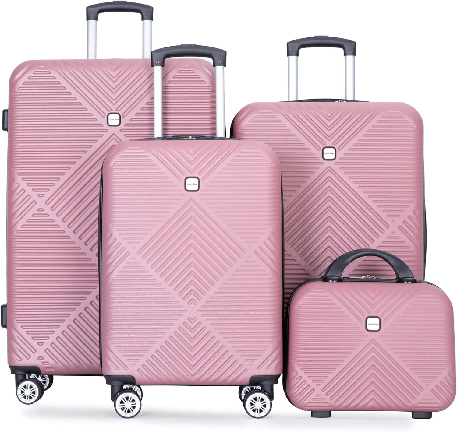 Luggage Sets 4 Piece Suitcase Set ABS Lightweight Carry On Luggage with Spinner Wheels, Hardside Suitcases Durable Luggage Hardside (14/20/24/28) Pink
