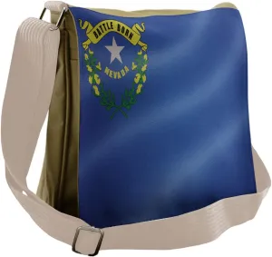 Lunarable American Messenger Bag, Sagebrushes Nevada Flag, Unisex Cross-body