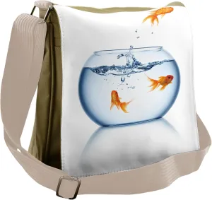 Lunarable Aquarium Messenger Bag, Freedom Escape Challenge, Unisex Cross-body
