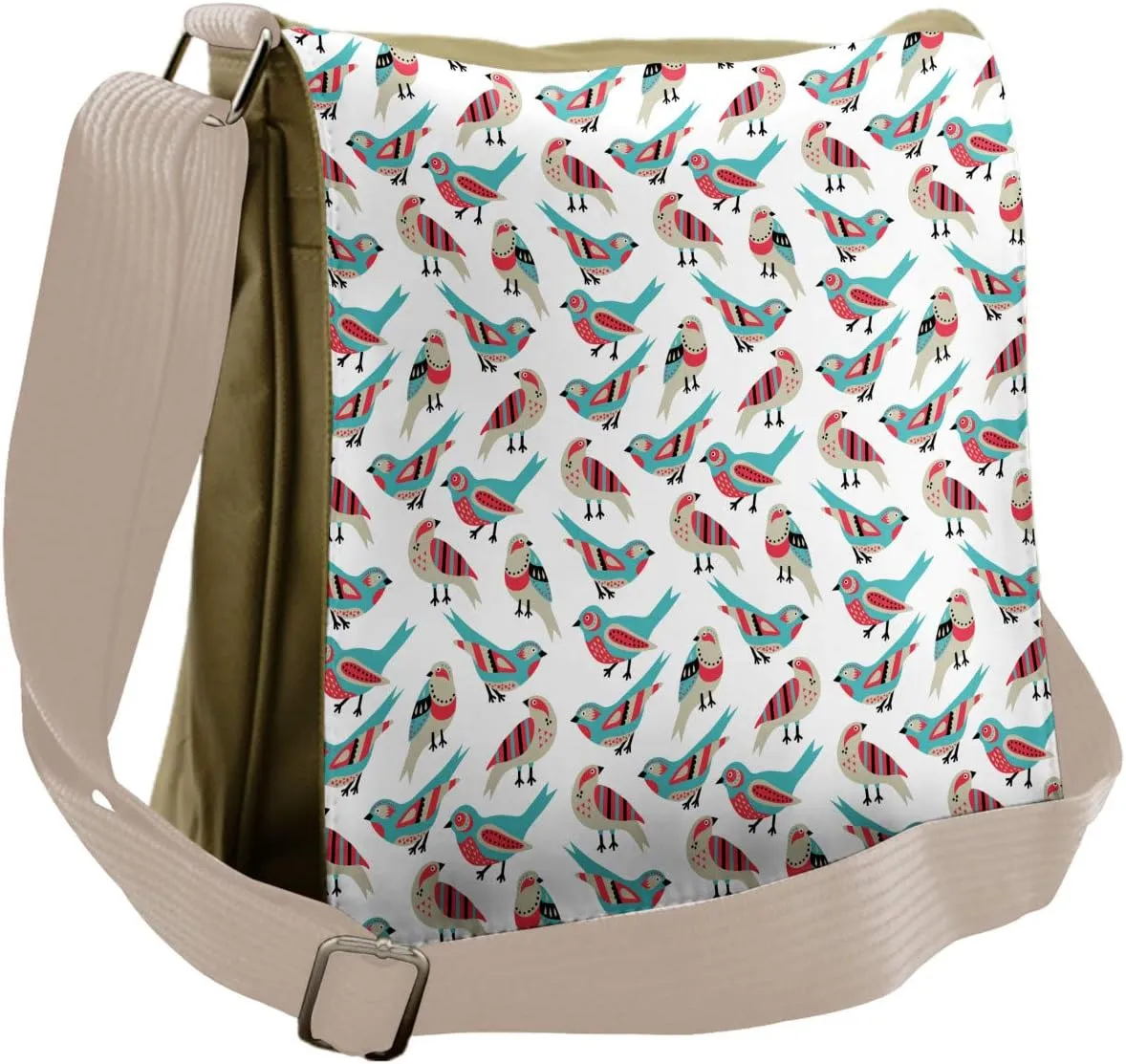 Lunarable Birds Messenger Bag, Abstract Migratory Animal, Unisex Cross-body