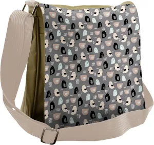 Lunarable Cartoon Messenger Bag, Birds Little Beaks, Unisex Cross-body
