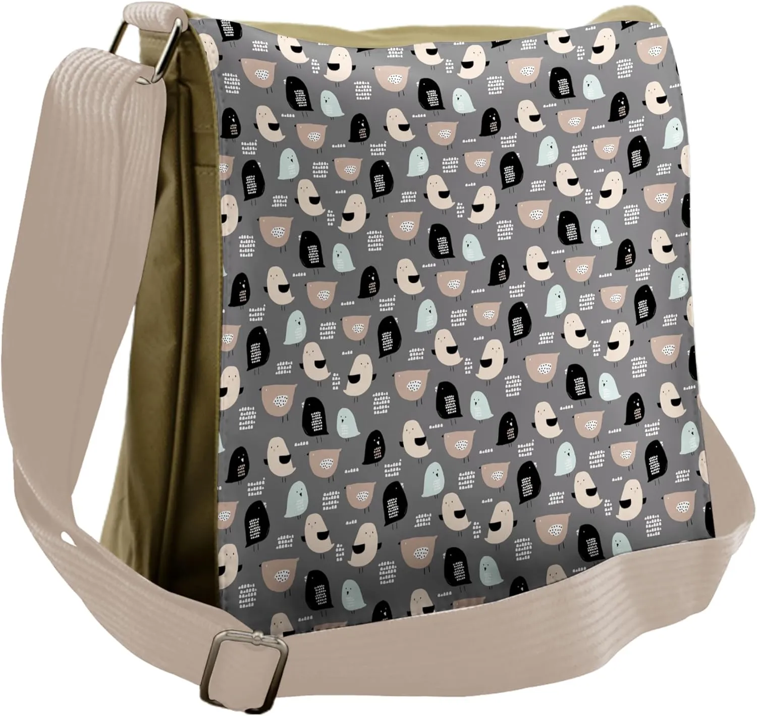 Lunarable Cartoon Messenger Bag, Birds Little Beaks, Unisex Cross-body