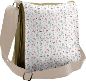 Lunarable Circus Messenger Bag, Retro Carnival Entertainment, Unisex Cross-body
