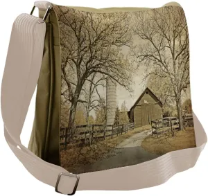 Lunarable Countryside Messenger Bag, American Old Village, Unisex Cross-body