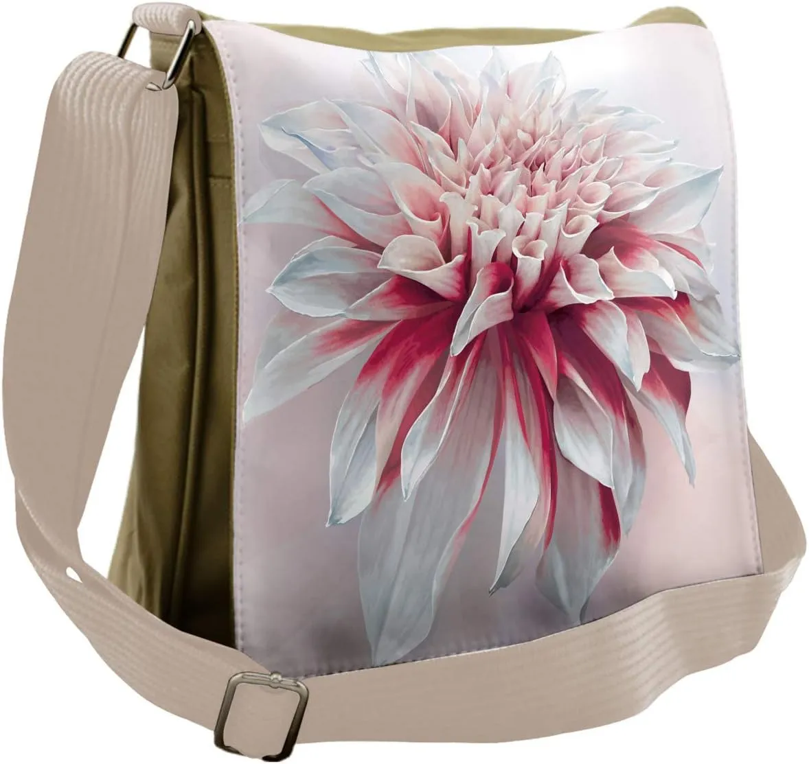 Lunarable Dahlia Flower Messenger Bag, Spherical Florets, Unisex Cross-body