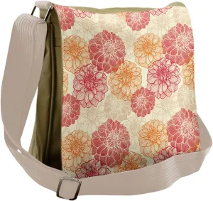 Lunarable Dahlia Flower Messenger Bag, Spring Garden Botany, Unisex Cross-body