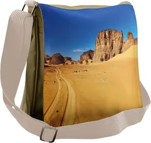 Lunarable Desert Messenger Bag, Rocky Landscape Dry Weather, Unisex Cross-body