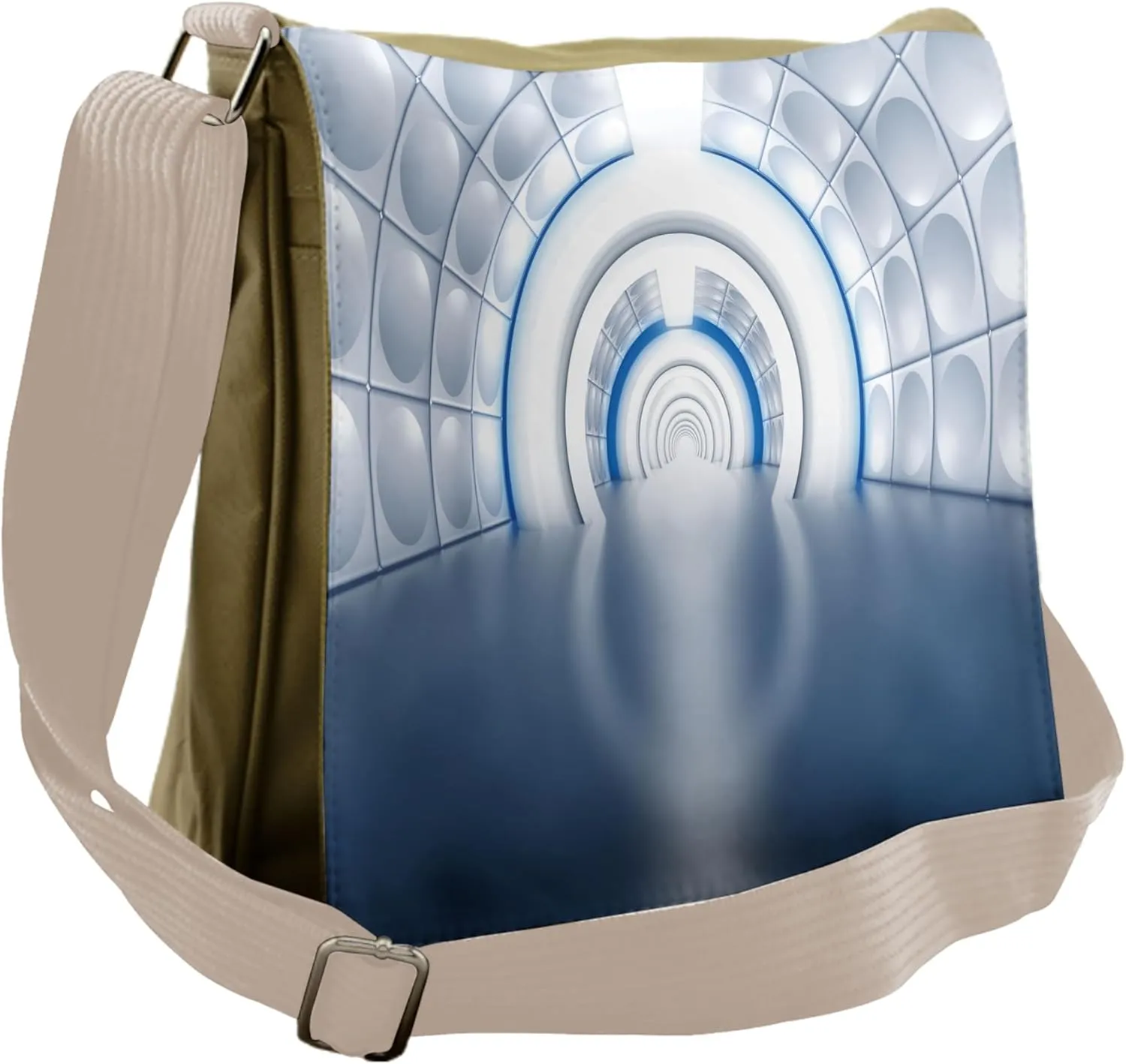 Lunarable Futuristic Messenger Bag, Spaceship Corridor Art, Unisex Cross-body