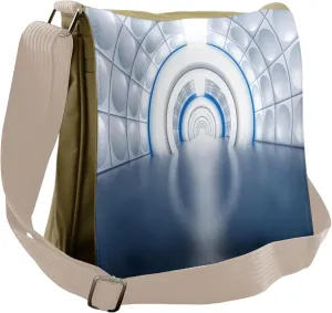 Lunarable Futuristic Messenger Bag, Spaceship Corridor Art, Unisex Cross-body