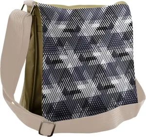Lunarable Grunge Messenger Bag, Digital Crossing Stripes, Unisex Cross-body