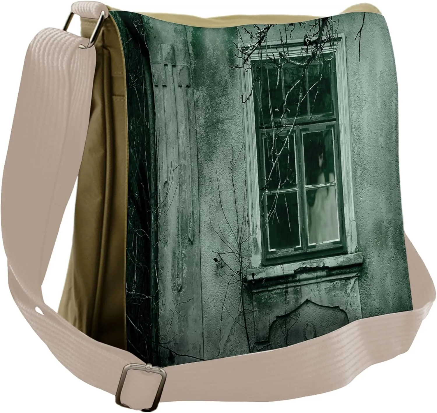 Lunarable Horror House Messenger Bag, Dramatic Haunted House, Unisex Cross-body