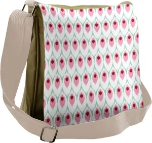 Lunarable Ikat Messenger Bag, Ornate Indigenous Motif, Unisex Cross-body