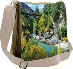 Lunarable Landscape Messenger Bag, Cliffs Terrain Wilderness, Unisex Cross-body