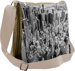 Lunarable Landscape Messenger Bag, New York City Photograph, Unisex Cross-body