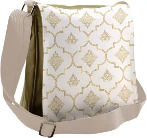 Lunarable Moroccan Trellis Messenger Bag, Medieval, Unisex Cross-body