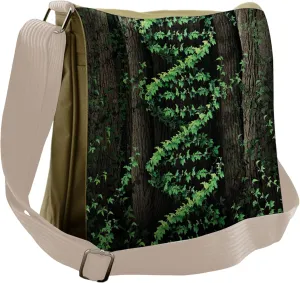 Lunarable Nature Messenger Bag, Mystic Forest Tropic Trees, Unisex Cross-body