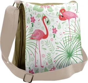 Lunarable Nautical Messenger Bag, Floral Romantic Botany Art, Unisex Cross-body