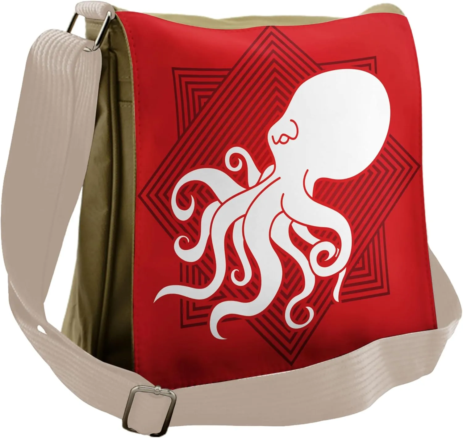 Lunarable Octopus Messenger Bag, Abstract Octopus Graphic, Unisex Cross-body