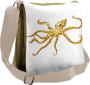 Lunarable Octopus Messenger Bag, Blue Ringed Octopus Deadly, Unisex Cross-body