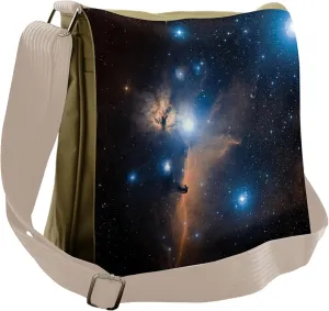 Lunarable Outer Space Messenger Bag, Celestial Mystery Theme, Unisex Cross-body