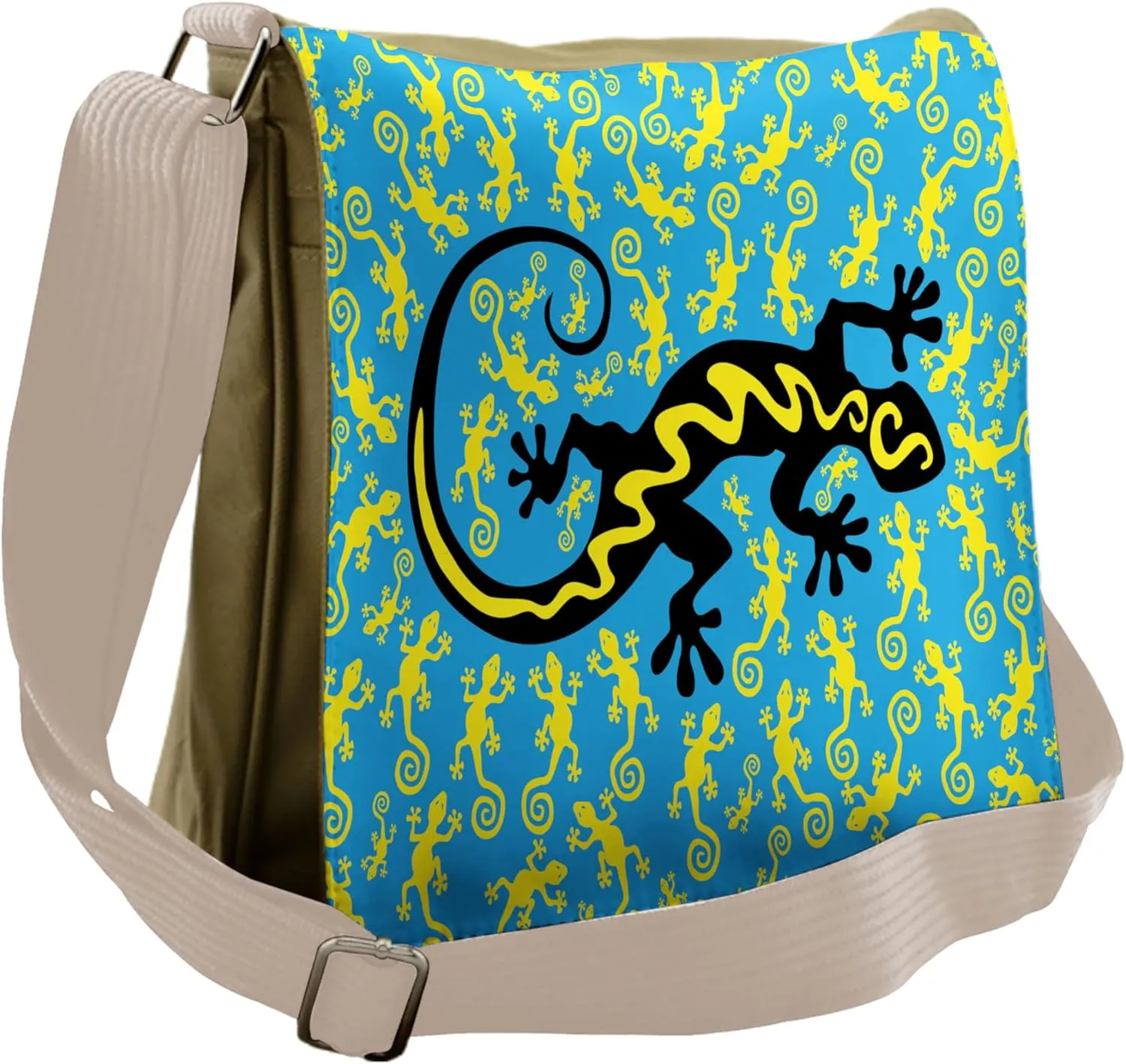 Lunarable Reptile Messenger Bag, Hawaiian Dancing Lizard, Unisex Cross-body