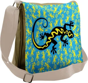 Lunarable Reptile Messenger Bag, Hawaiian Dancing Lizard, Unisex Cross-body