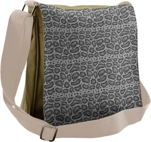 Lunarable Reptile Messenger Bag, Python Skin Hide Pattern, Unisex Cross-body