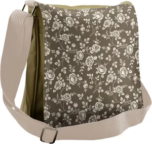 Lunarable Rose Messenger Bag, Branching Twigs Ornamental, Unisex Cross-body