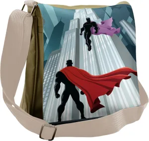 Lunarable Superhero Messenger Bag, Versus Bad Encounter, Unisex Cross-body
