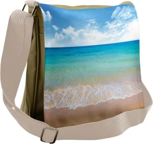 Lunarable Tropical Messenger Bag, Summer Season Scenic View, Unisex Cross-body