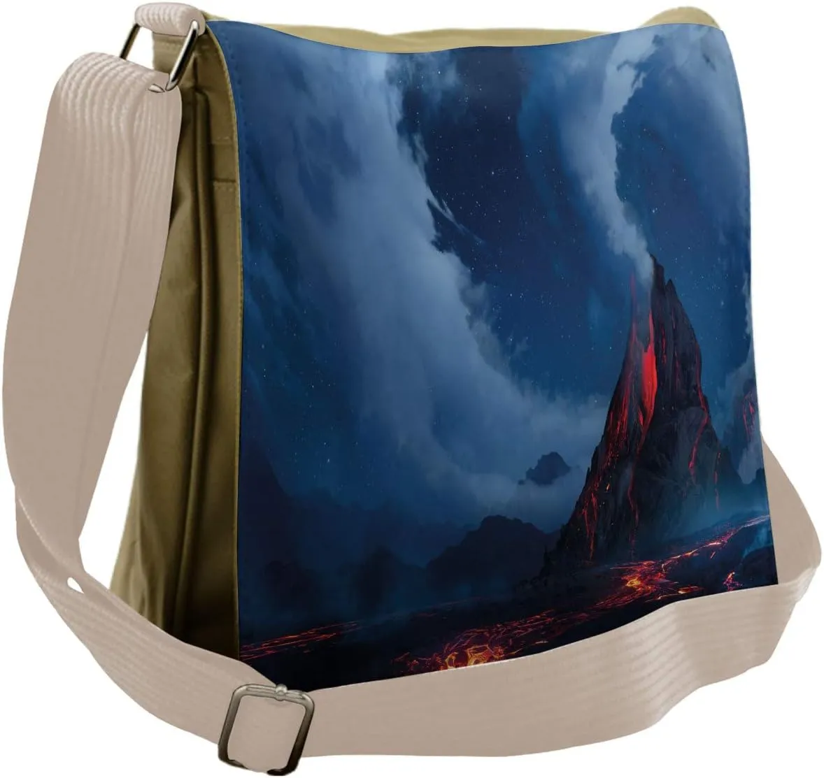 Lunarable Volcano Messenger Bag, Hot Lava Magma Geology, Unisex Cross-body