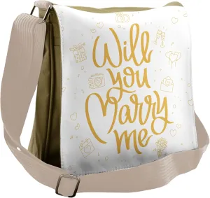 Lunarable You and Me Messenger Bag, Proposal Doodle, Unisex Cross-body