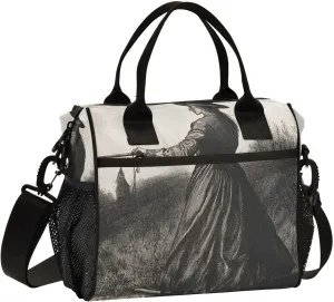 Lunch Bag Witch Scary Grassland Lunch Box for Women Men Reusable Lunch Tote Shoulder Bag Leakproof Thermal Insulated Lunch Containers for Work Picnic Travel