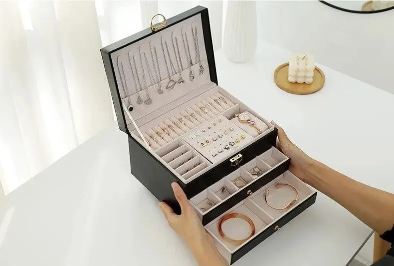 LuxeVault | Triple Layer Jewelry Organizer
