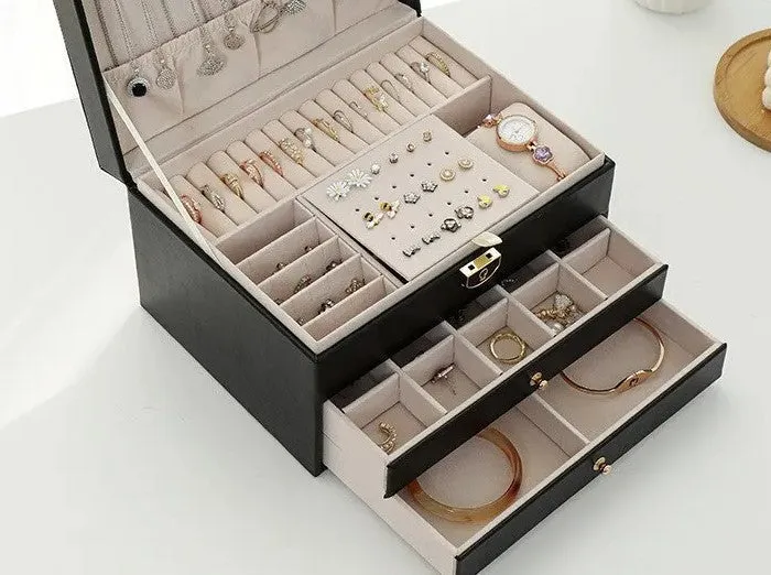 LuxeVault | Triple Layer Jewelry Organizer