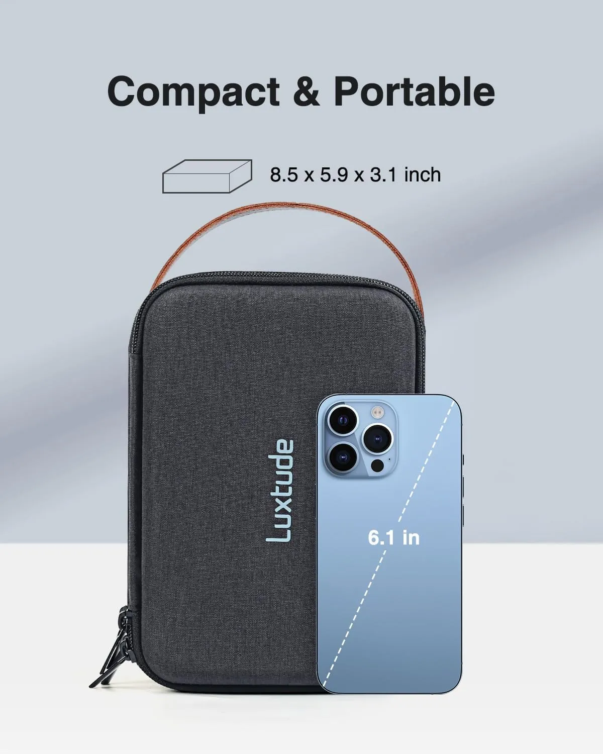 Luxtude Electronic Organizer Travel Case, Double Layer Tech Organizer Travel Case, Hard Charger Organizer, Travel Cable Organizer, Tech Bag, Travel Essentials for Charger/Mouse/Cash/Card, Tech Gifts