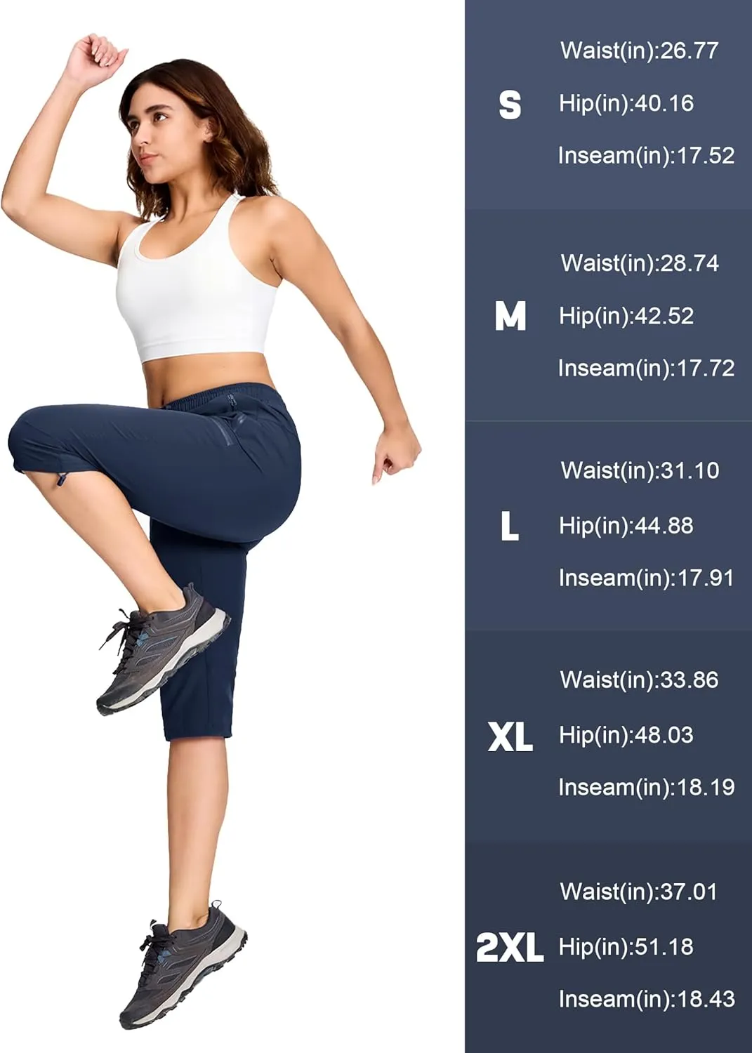 MAGCOMSEN Women's Capri Pants UPF 50  Lightweight Hiking Cargo Capri Joggers Quick Dry Golf Summer Pants with 5 Pockets