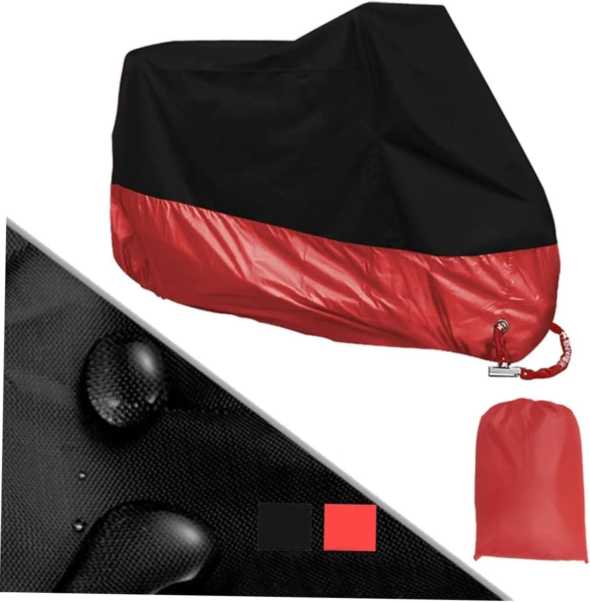 MAGICLULU Motorcycle Cover Waterproof Sun Block Universal Fit for Most Motorbikes Atvs Weatherproof Polyester Elastic Bottom Storage Bag