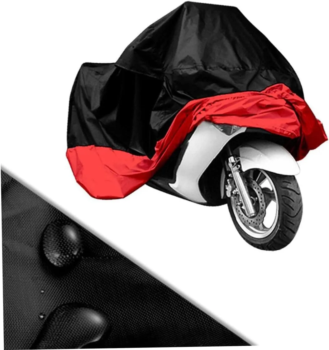 MAGICLULU Motorcycle Cover Waterproof Sun Block Universal Fit for Most Motorbikes Atvs Weatherproof Polyester Elastic Bottom Storage Bag