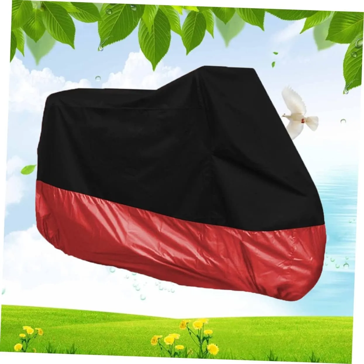 MAGICLULU Motorcycle Cover Waterproof Sun Block Universal Fit for Most Motorbikes Atvs Weatherproof Polyester Elastic Bottom Storage Bag