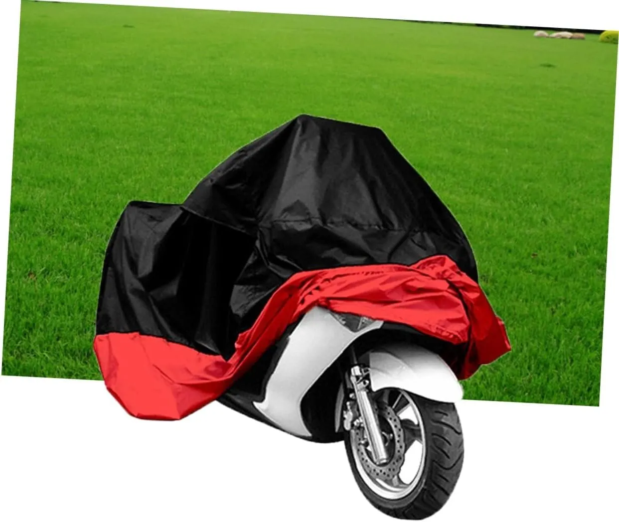MAGICLULU Motorcycle Cover Waterproof Sun Block Universal Fit for Most Motorbikes Atvs Weatherproof Polyester Elastic Bottom Storage Bag