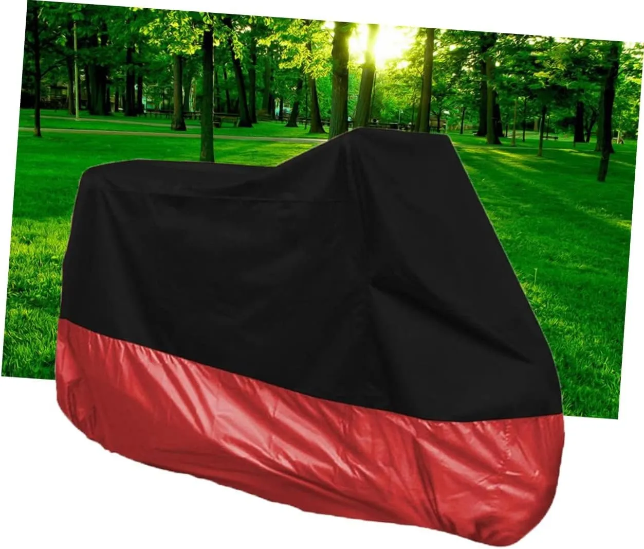 MAGICLULU Motorcycle Cover Waterproof Sun Block Universal Fit for Most Motorbikes Atvs Weatherproof Polyester Elastic Bottom Storage Bag