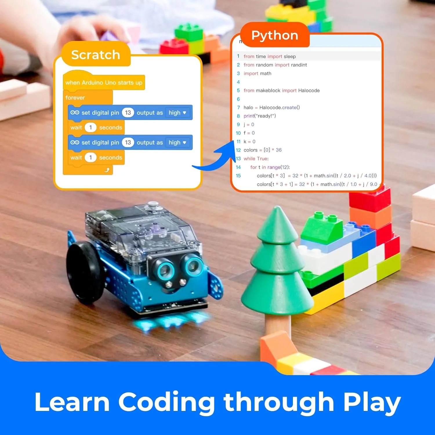 Makeblock mBot2 Coding Robot for Kids, AI Learning Robot Support Scratch & Python Programming, Robotics Kit for Kids Ages 8-12 and up, Building STEM Robot Toys Gifts for Boys Girls