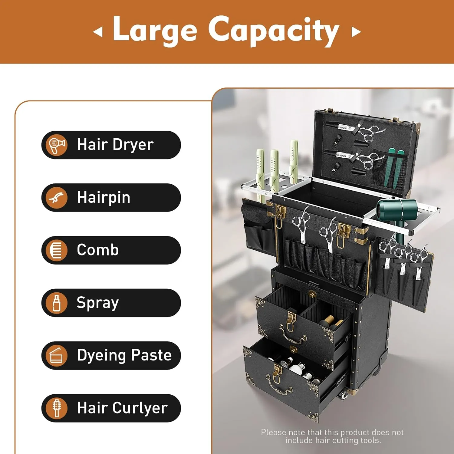 Makeup Train Case,Rolling Lockable Makeup Beauty Salon Luggage Hairdressing Trolley Travel Organizer Tool Box with Combination Locks