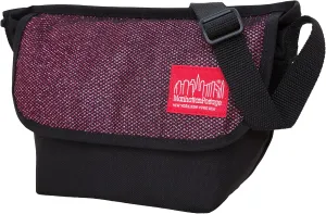 Manhattan Portage Midnight Mini NY Messenger Bag With Zip Pocket And Spacious Compartment Water Resistant Cordura 1000D (Burgundy)
